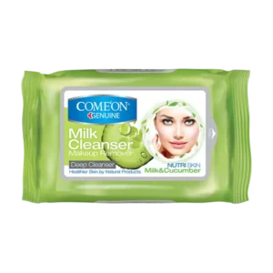 دستمال مرطوب شیر پاک‌کن خیار کامان 20عددی