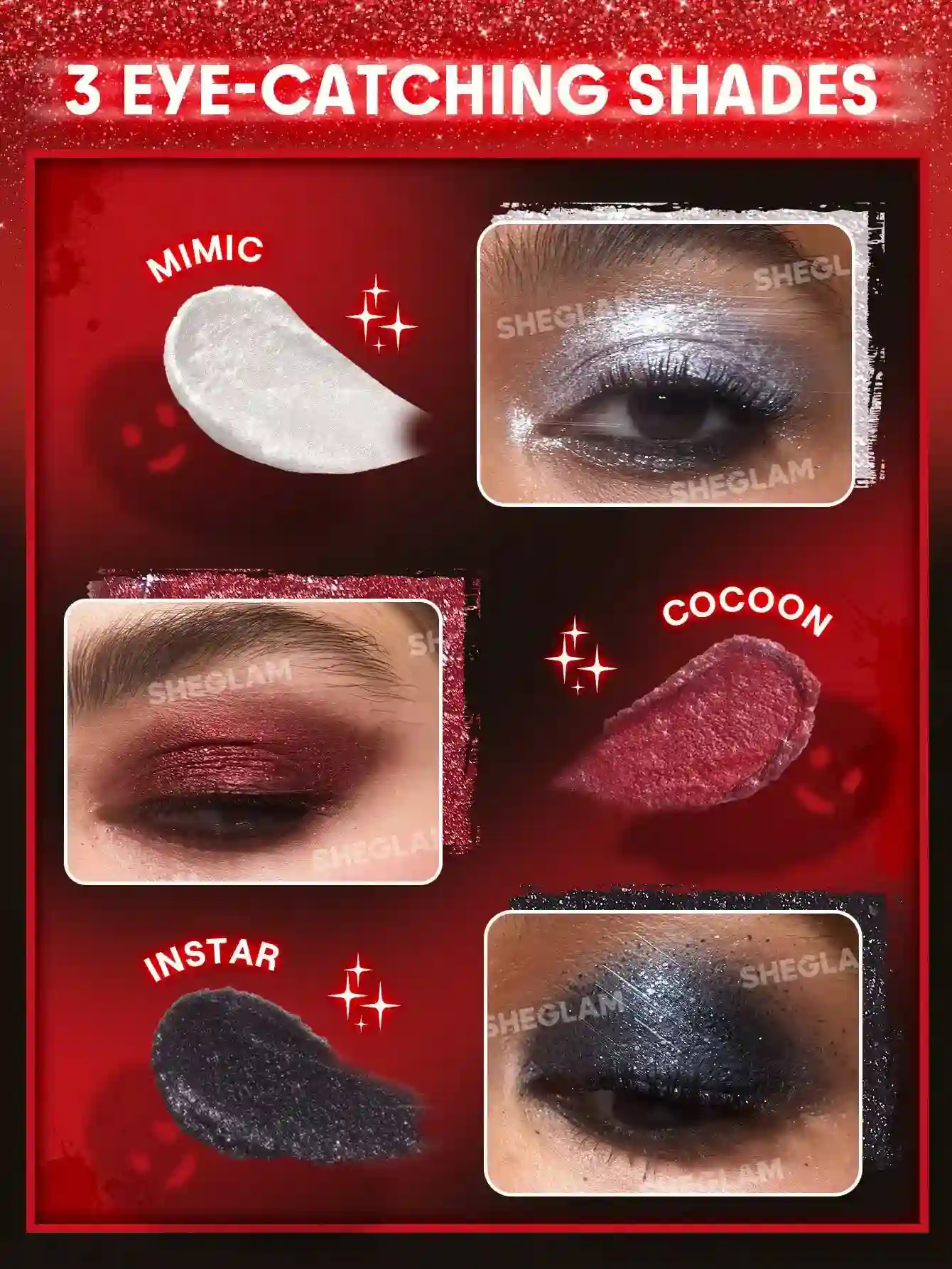 سایه ژل گلیتری شیگلم مدل Crystal Flutter Glitter Gel - Image 3