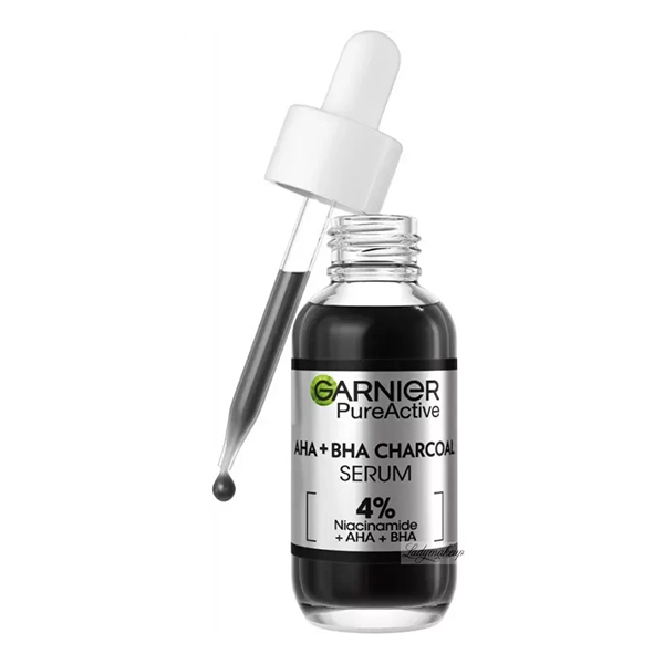 سرم لایه بردار زغال AHA+ BHA و نیاسینامید گارنیر 30ml - Image 2