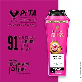 شامپو گليس موهای بلند SUPREME LENGTH حجم 400ميل - Image 2