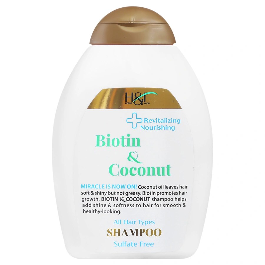 شامپو اچ اند تی مدل Biotin & Coconut حجم 385 میل