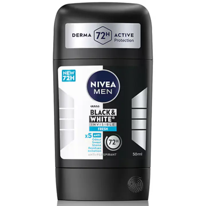 استیک صابونی مردانه نیوا مدل Black & White invisible fresh