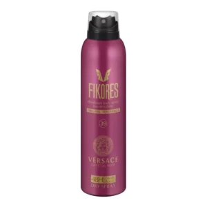 اسپری زنانه فیکورس مدل Versace Crystal noir حجم 200 میل